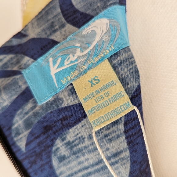 Kai Clothing Sleeveless Zippered Sheath Blue Tropical Dress - Size XS - Picture 4 of 6